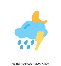 weather icon set sun rain thunderstorm dew wind snow cloud night sky for forecast