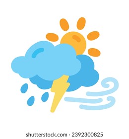 weather icon set sun rain thunderstorm dew wind snow cloud night sky for forecast