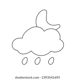 weather icon set sun rain thunderstorm dew wind snow cloud night sky for forecast
