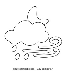 weather icon set sun rain thunderstorm dew wind snow cloud night sky for forecast