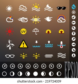 Weather icon set of various special situations. Vector illustration for web, mobile devices (applications, widgets). eps 10