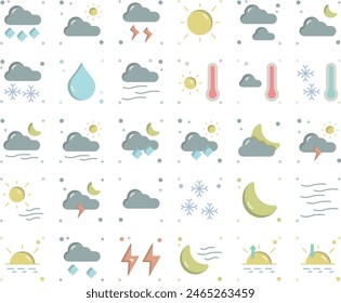 Conjunto de iconos de Clima Diseño de Vector Ilustración Stock