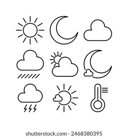 weather icon set vector design outline template