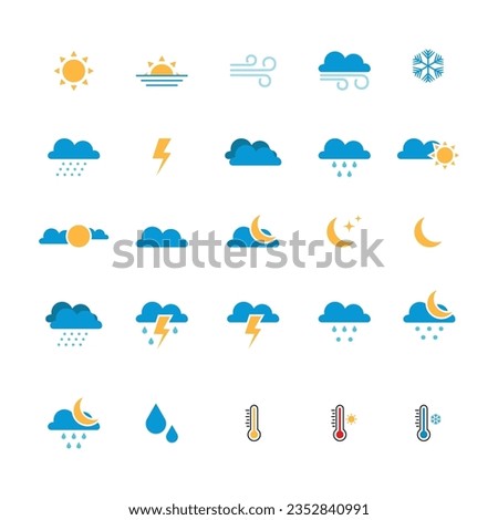 Weather Icon Set Vector Design.