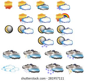 Weather icon set vector forecast