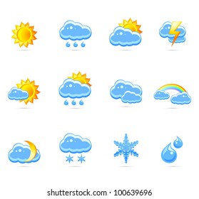 Weather icon set . Vector illustration .