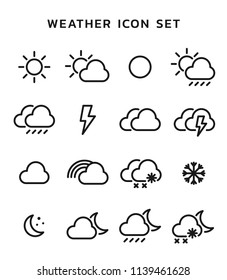 Weather icon set, vector, illustration, art, temperature, season, symbols