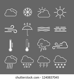 Weather icon set. Vector illustration, flat design.
