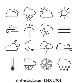 Weather icon set. Vector illustration, flat design.