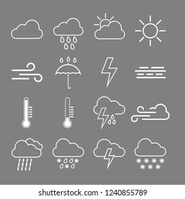 Weather icon set. Vector illustration, flat design.