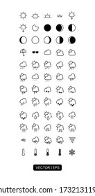 Weather icon set vector illustration logo template for many purpose. Isolated on white background.