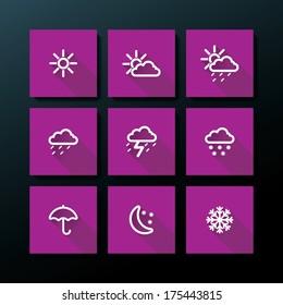 Conjunto de iconos meteorológicos - ilustración vectorial
