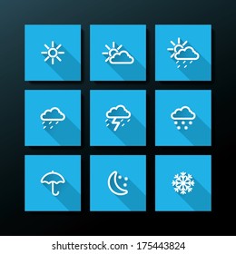 Weather icon set - vector illustration