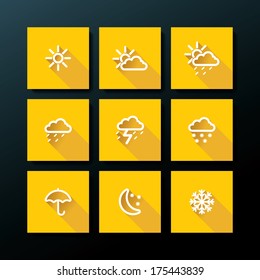 Weather icon set - vector illustration