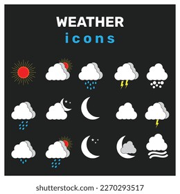 Weather Icon Set and Vector illustration.