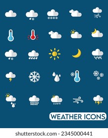 Wettersymbol gesetzt Vektorgrafik. Wetterbedingungen-Symbole