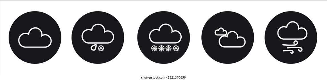 Weather icon set vector illustration. Weather conditions icons