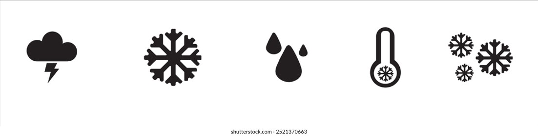 Weather icon set vector illustration. Weather conditions icons