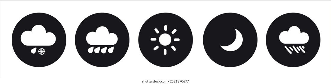 Weather icon set vector illustration. Weather conditions icons