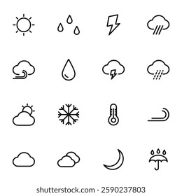 Weather icon set vector illustration