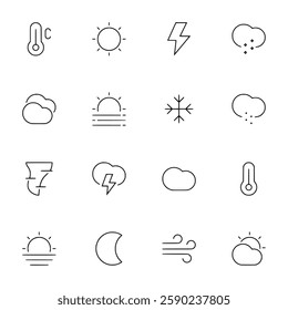 Weather icon set vector illustration