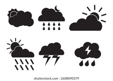 weather icon set, vector illustration.