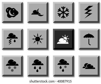 Weather icon set. Vector illustration.