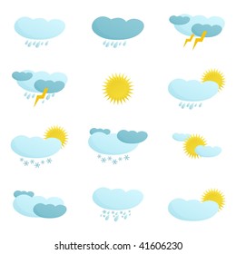 Weather Icon Set. Vector Illustration.