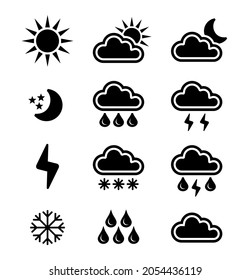 Wettersymbol-Set, Vektorgrafik einzeln