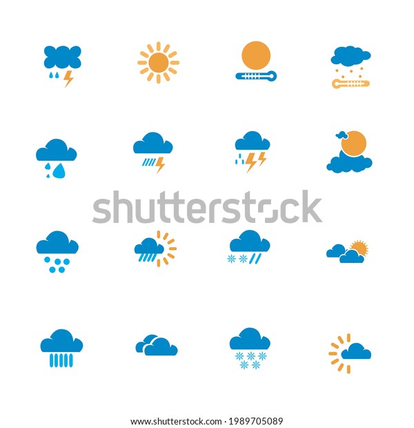 Weather Icon Set Vector Symbol Stock Vector Royalty Free 1989705089 Shutterstock 5830