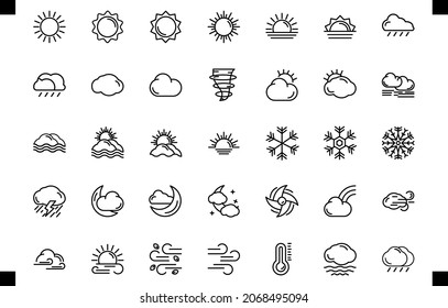 Wettersymbol-Set-Vektorgrafik für Ihr Design-Element