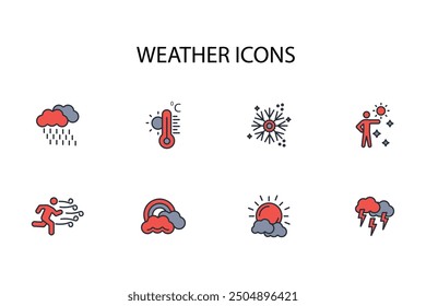 Wetter-Symbol set.vector.Editable stroke.linear style Zeichen für die Verwendung Web-Design, logo.Symbol-Illustration.