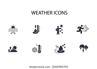 Weather icon set.vector.Editable stroke.linear style sign for use web design,logo.Symbol illustration.