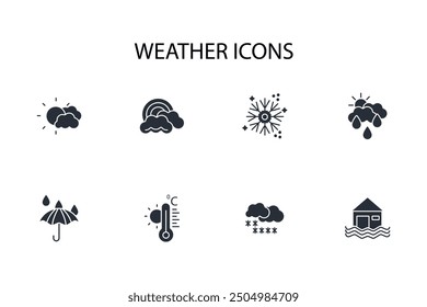 Wetter-Symbol set.vector.Editable stroke.linear style Zeichen für die Verwendung Web-Design, logo.Symbol-Illustration.