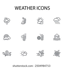 Wetter-Symbol set.vector.Editable stroke.linear style Zeichen für die Verwendung Web-Design, logo.Symbol-Illustration.