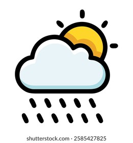 A weather icon showing a light drizzle with sun exposure