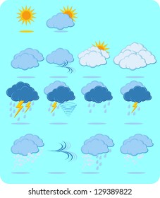 Weather icon sign set
