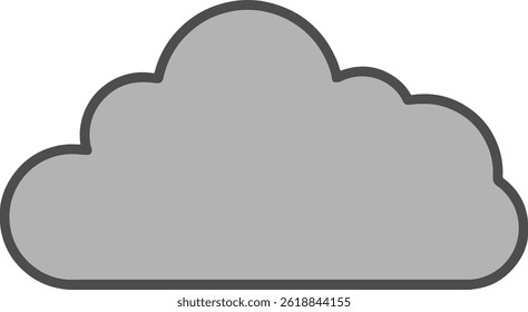Weather icon, simple single cloud illustration