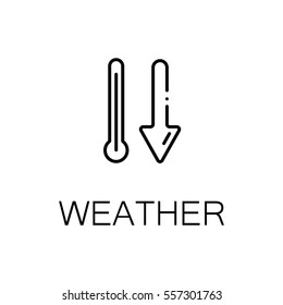 Weather icon. Single high quality outline symbol for web design or mobile app. Thin line sign for design logo. Black outline pictogram on white background