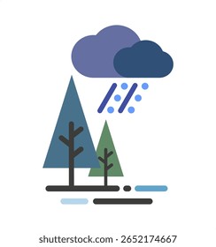 Weather icon with sleet snow rain and clouds vector illustration