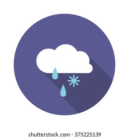 weather icon. snow and rain. vector illustration