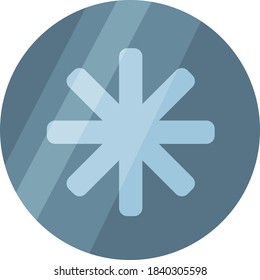 Weather icon with snowflake image on transparent background
