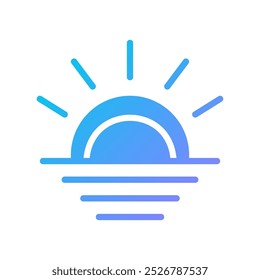 Weather Icon solid gradient blue summer beach symbol illustration vector element symbol perfect.