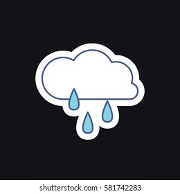 weather icon, sticker. rain. vector illustration