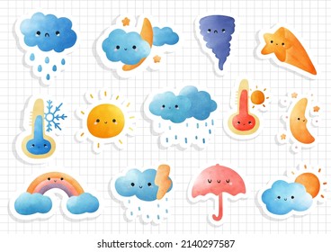 Weather Icon Sticker Sheet And Scrapbook