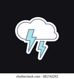 weather icon, sticker. thunderstorm. vector illustration