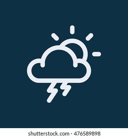 Weather icon of storm. 