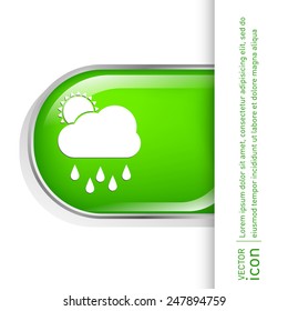 weather icon. sun behind the cloud with rain