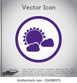 weather icon, sun behind the cloud