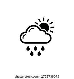 Icono de Clima del sol detrás de la nube con la lluvia